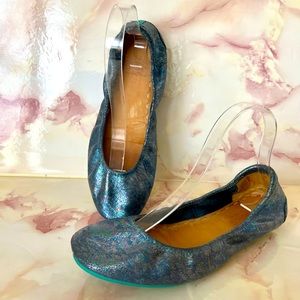 Tieks Blue and Silver Moonstruck ballet flats size 8